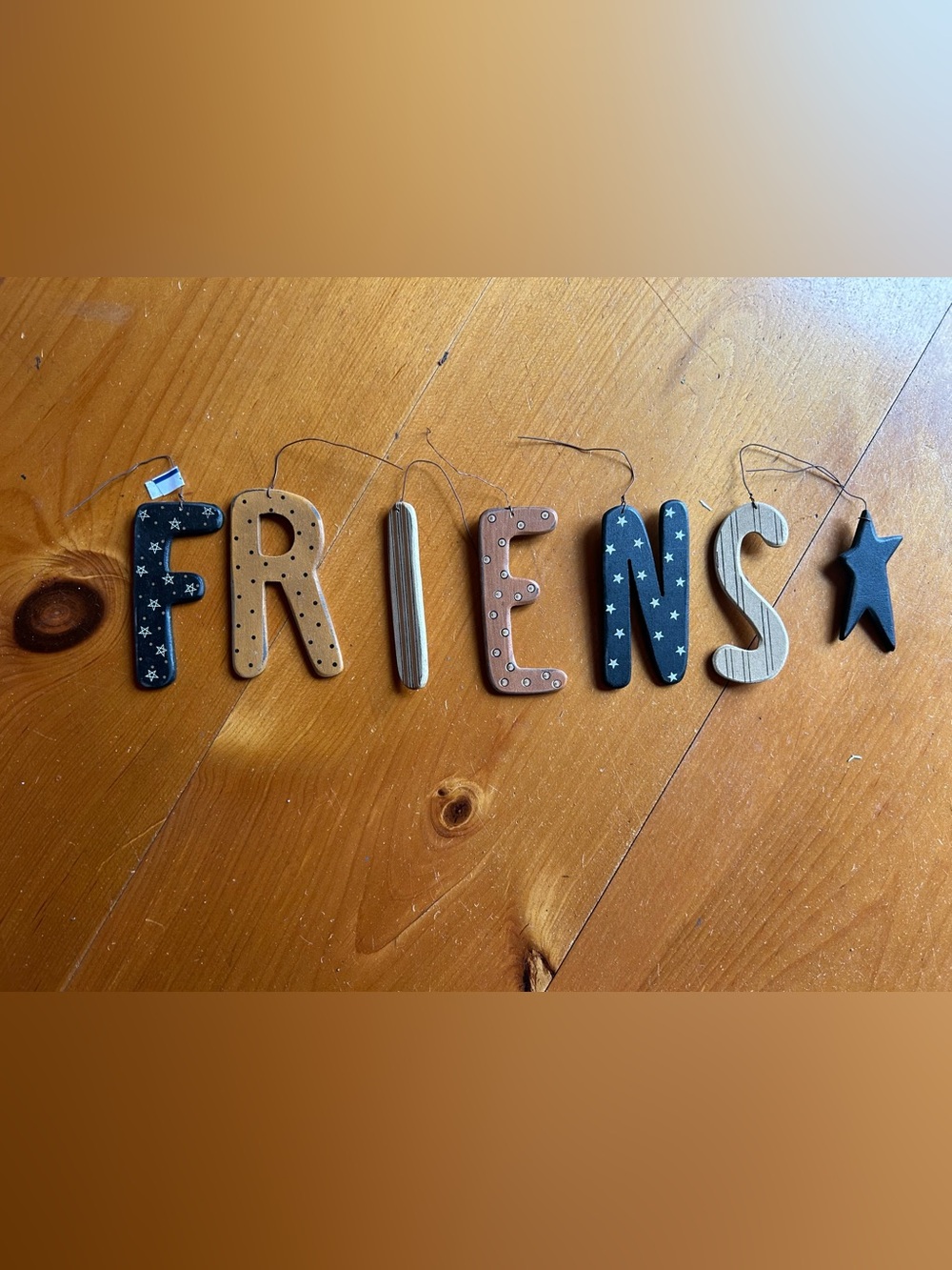 Wooden 'Friends' Hanging Single Letter Garland - Mixed Colors